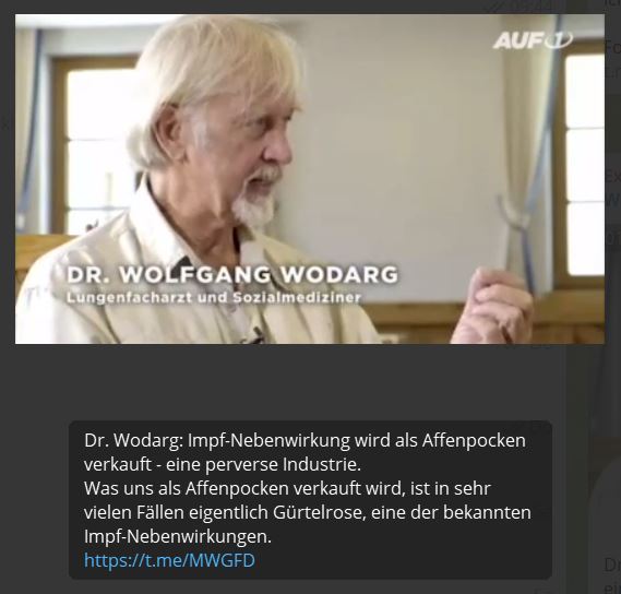 Dr. Wodarg: Impf-Nebenwirkung wird als Affenpocken verkauft - eine perverse Industrie. Was uns als Affenpocken verkauft wird, ist in sehr vielen Fällen eigentlich Gürtelrose, eine der bekannten Impf-Nebenwirkungen.